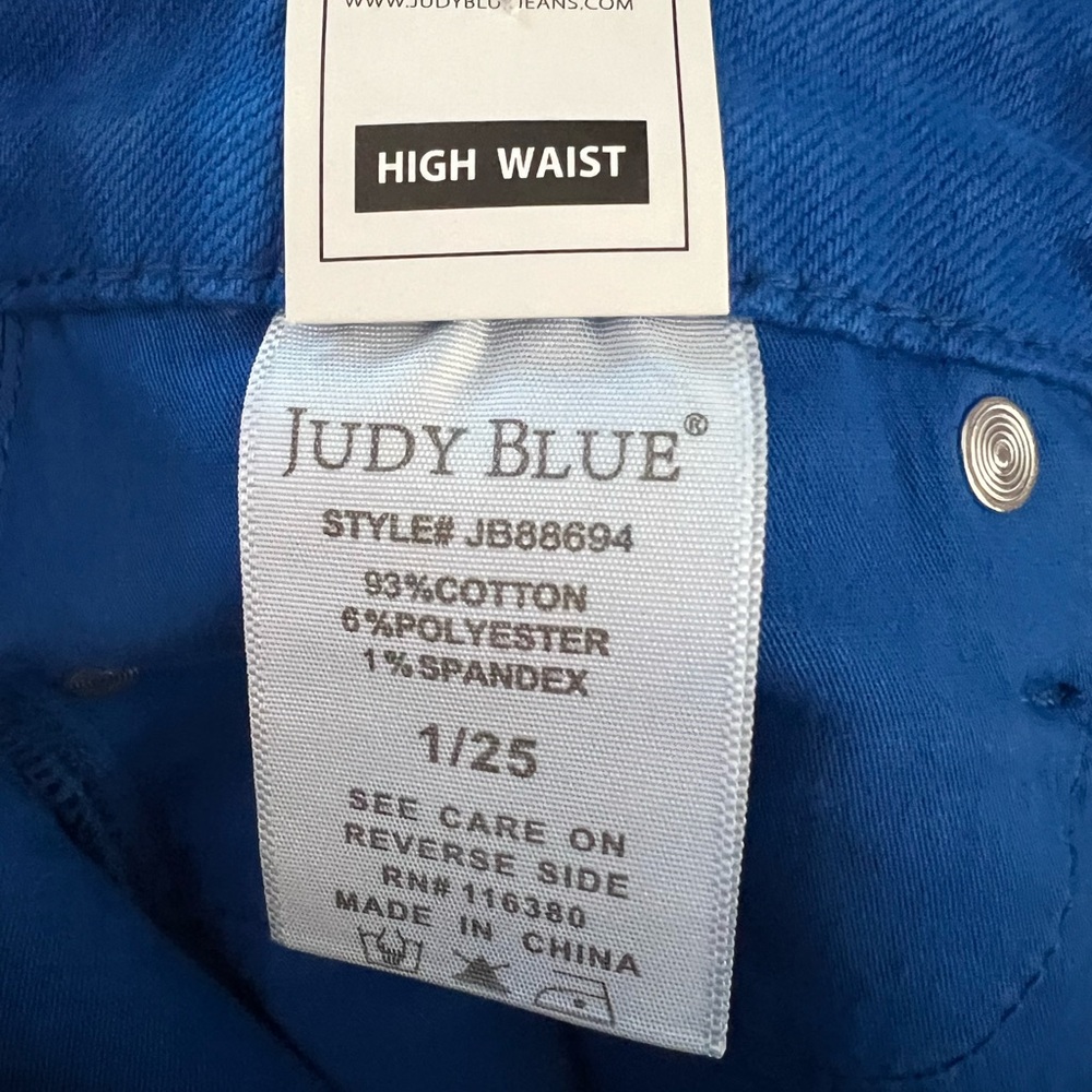 NWT Judy Blue Women’s Tummy Control Cobalt Blue Stretchy Skinny Jeans SZ 1/25 - Picture 10 of 15